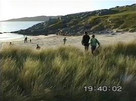 Heading for Achmelvich Beach, a short walk from the hostel